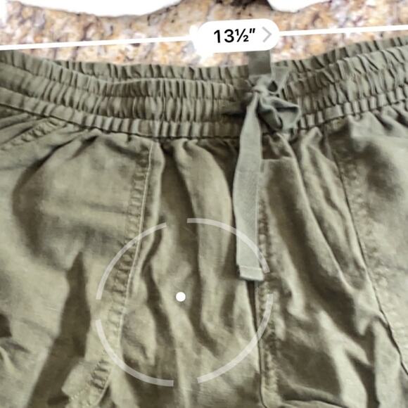 POINT SUR x J CREW Blue Green SEASIDE linen drawstring pull on Shorts size XS - Picture 10 of 13